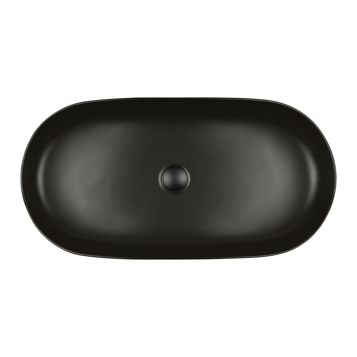 Oltens Hamnes Thin mosdótál 80x40 cm ovális mosdótálak fekete 40321300