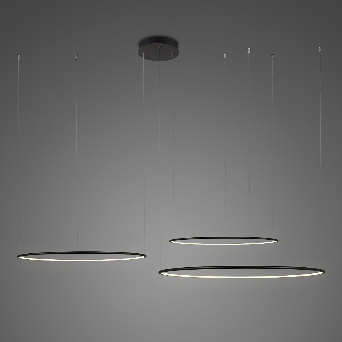 Altavola Design Ledowe Okręgi függőlámpa 3x91 W fekete LA075/CO3_100_in_4k_black_dimm