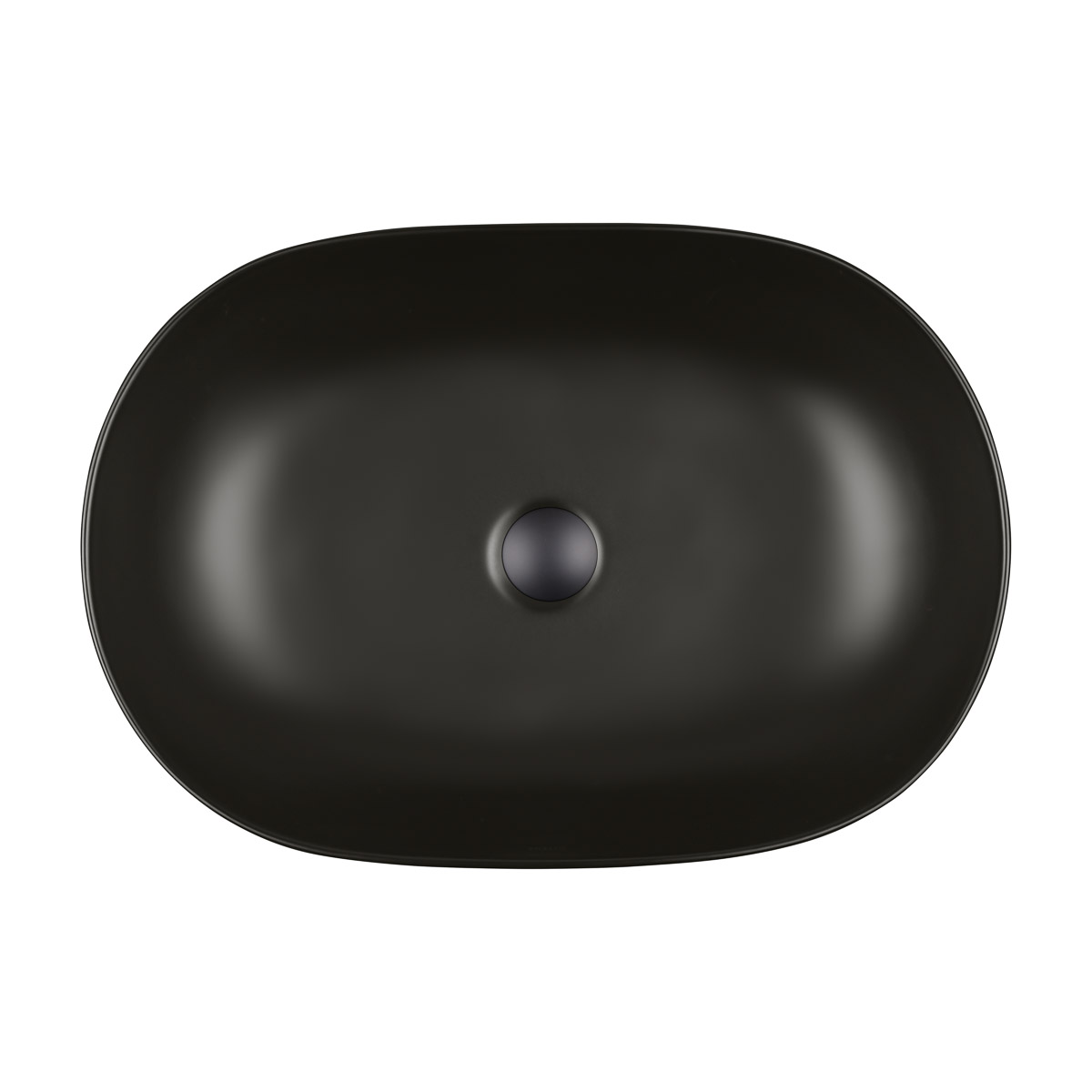 Oltens Hamnes Thin mosdótál 60.5x41.5 cm ovális mosdótálak fekete 40820300