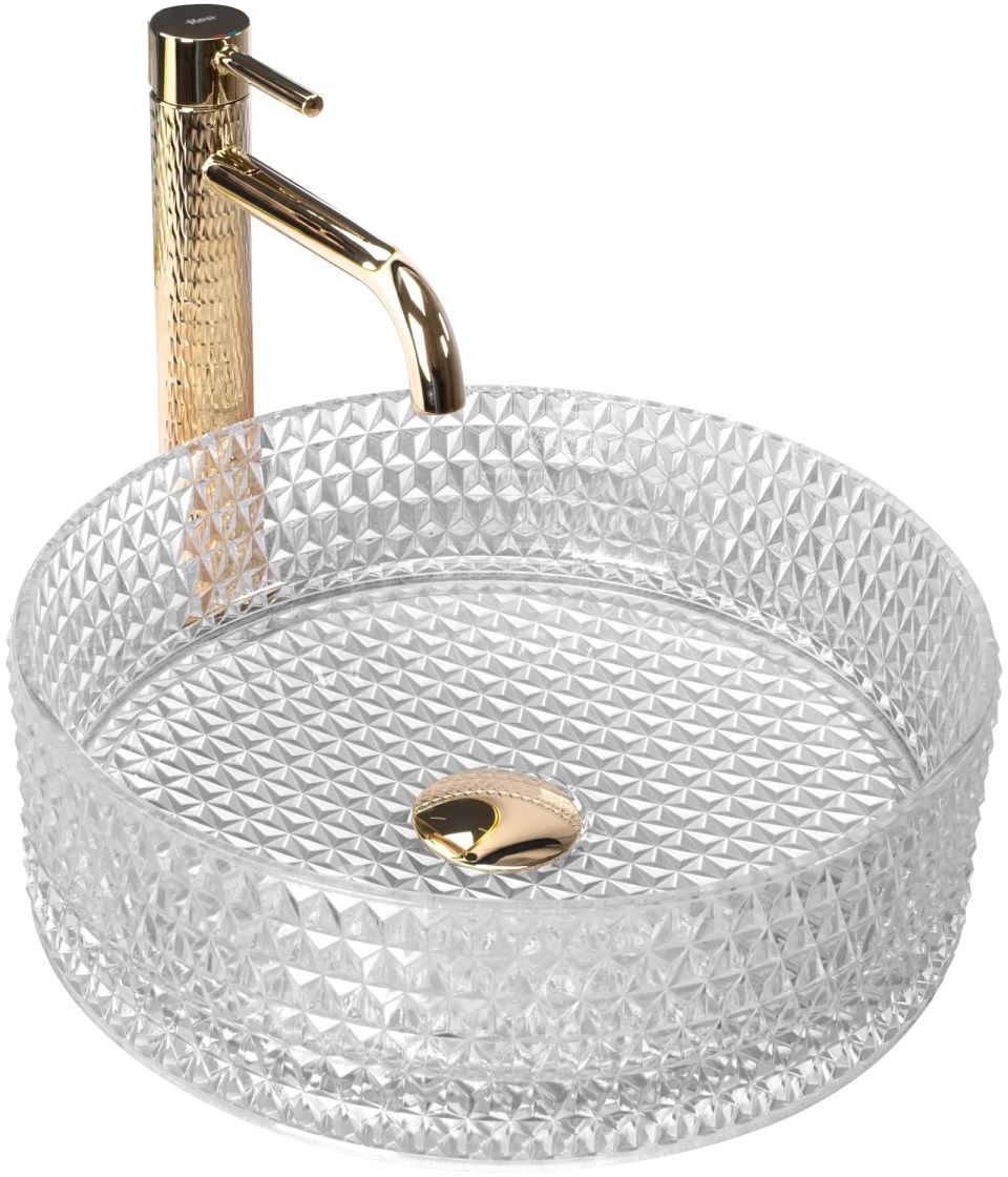 Rea Cristal mosdótál 35.5x35.5 cm kerek mosdótálak REA-U9670