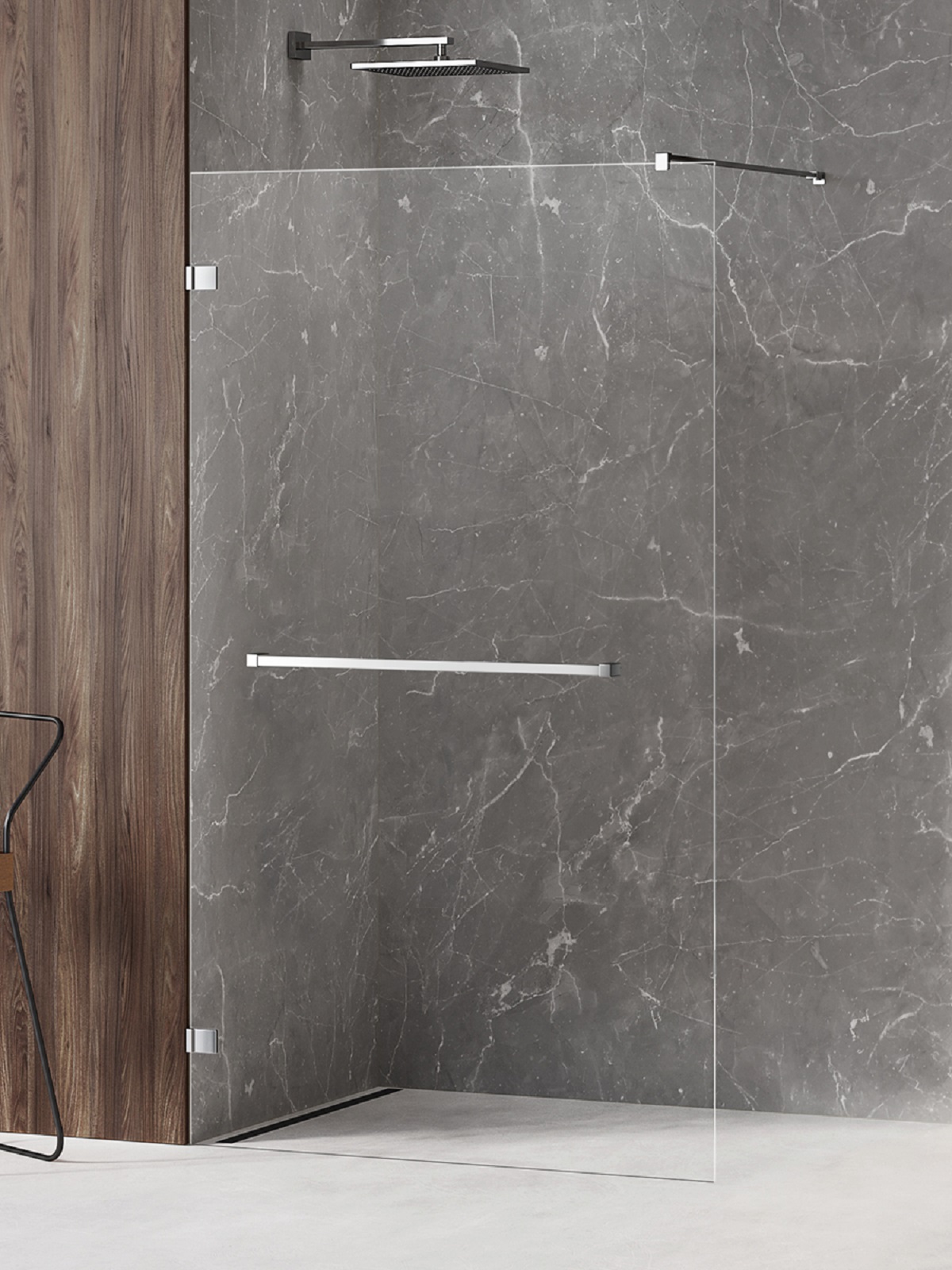 New Trendy Avexa zuhanyfal 130 cm króm fényes/átlátszó üveg EXK-2521