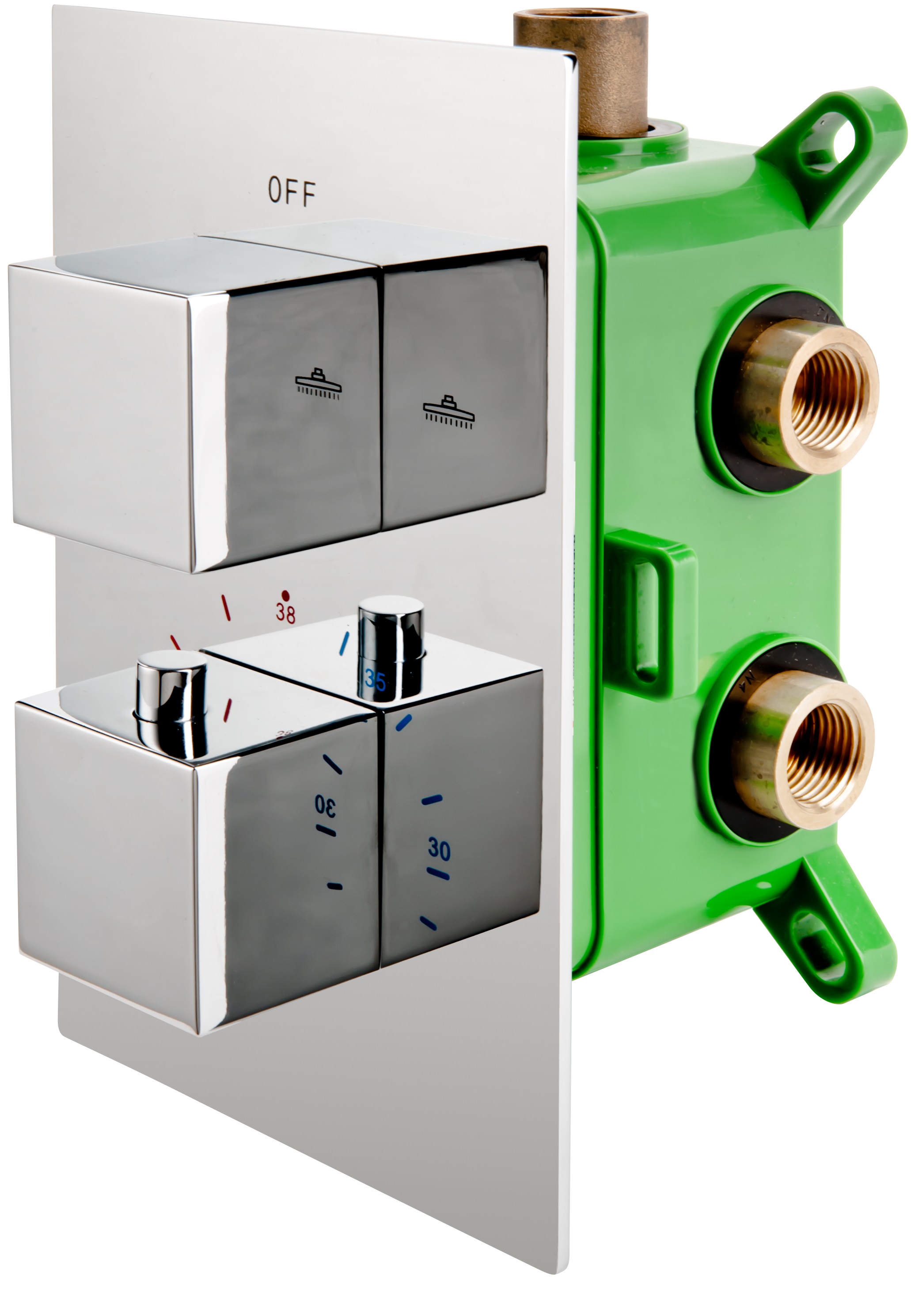 FDesign Stabilla zuhanycsaptelep süllyesztett z termosztáttal króm FD1-TS08-7PBOX-11