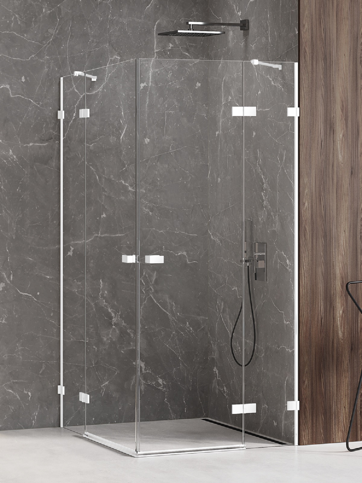 New Trendy Avexa White zuhanykabin 120x90 cm négyszögletes fehér matt/átlátszó üveg EXK-2842