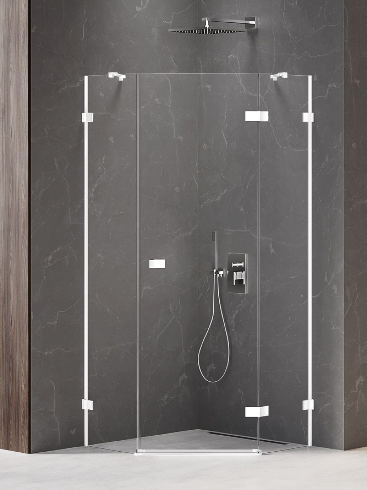 New Trendy Avexa White zuhanykabin 80x80 cm fehér matt/átlátszó üveg EXK-3863