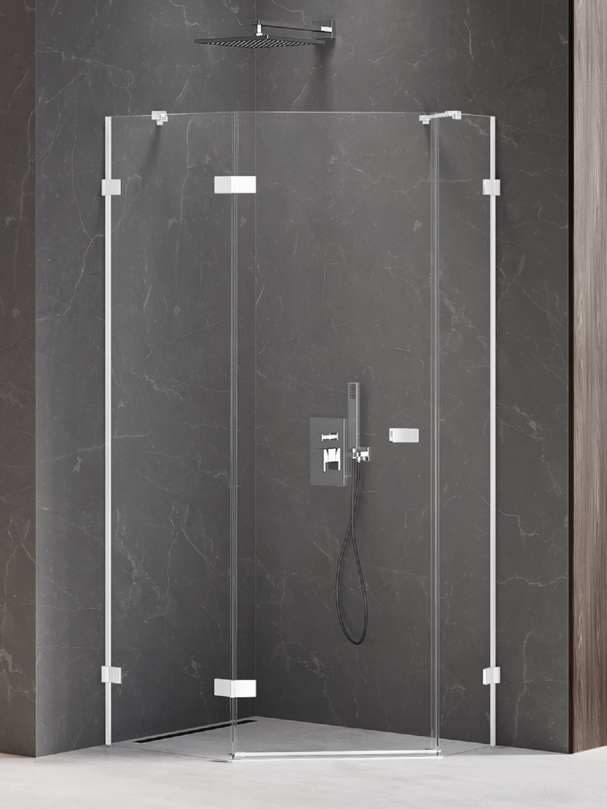 New Trendy Avexa White zuhanykabin 100x80 cm fehér matt/átlátszó üveg EXK-3870