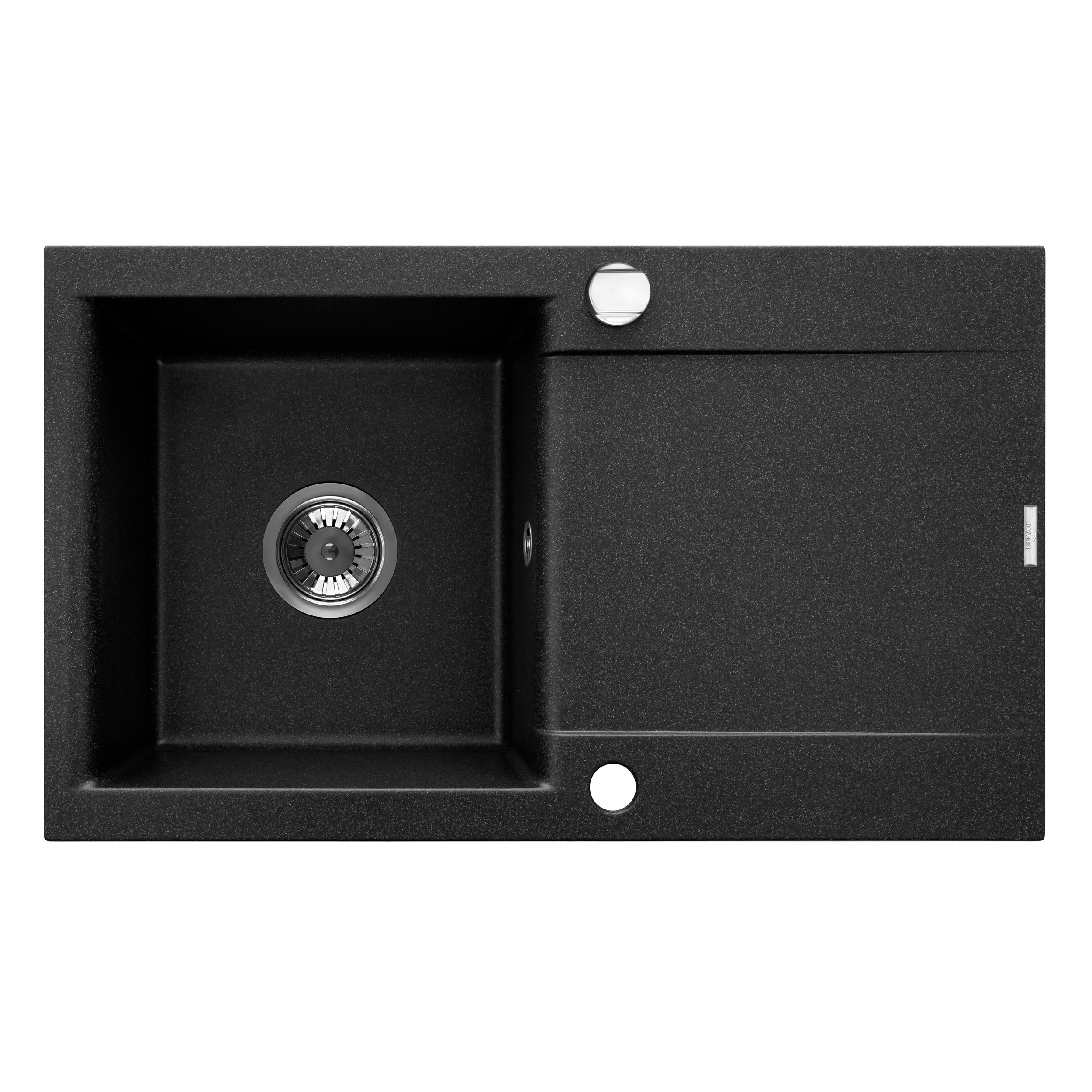 Invena Tesalia gránit mosogató 76x44 cm fekete AZ-01-043