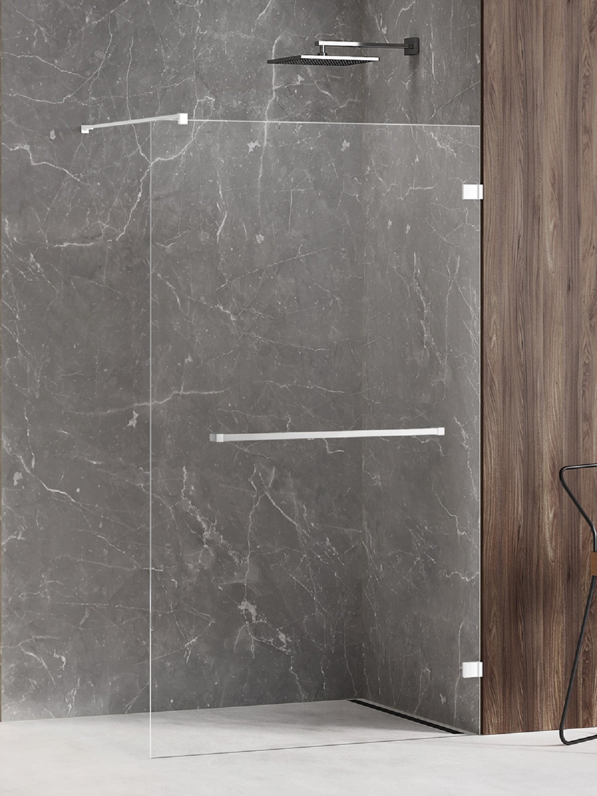 New Trendy Avexa White zuhanykabin fal walk-in 140 cm fehér matt üveg/átlátszó üveg EXK-2957