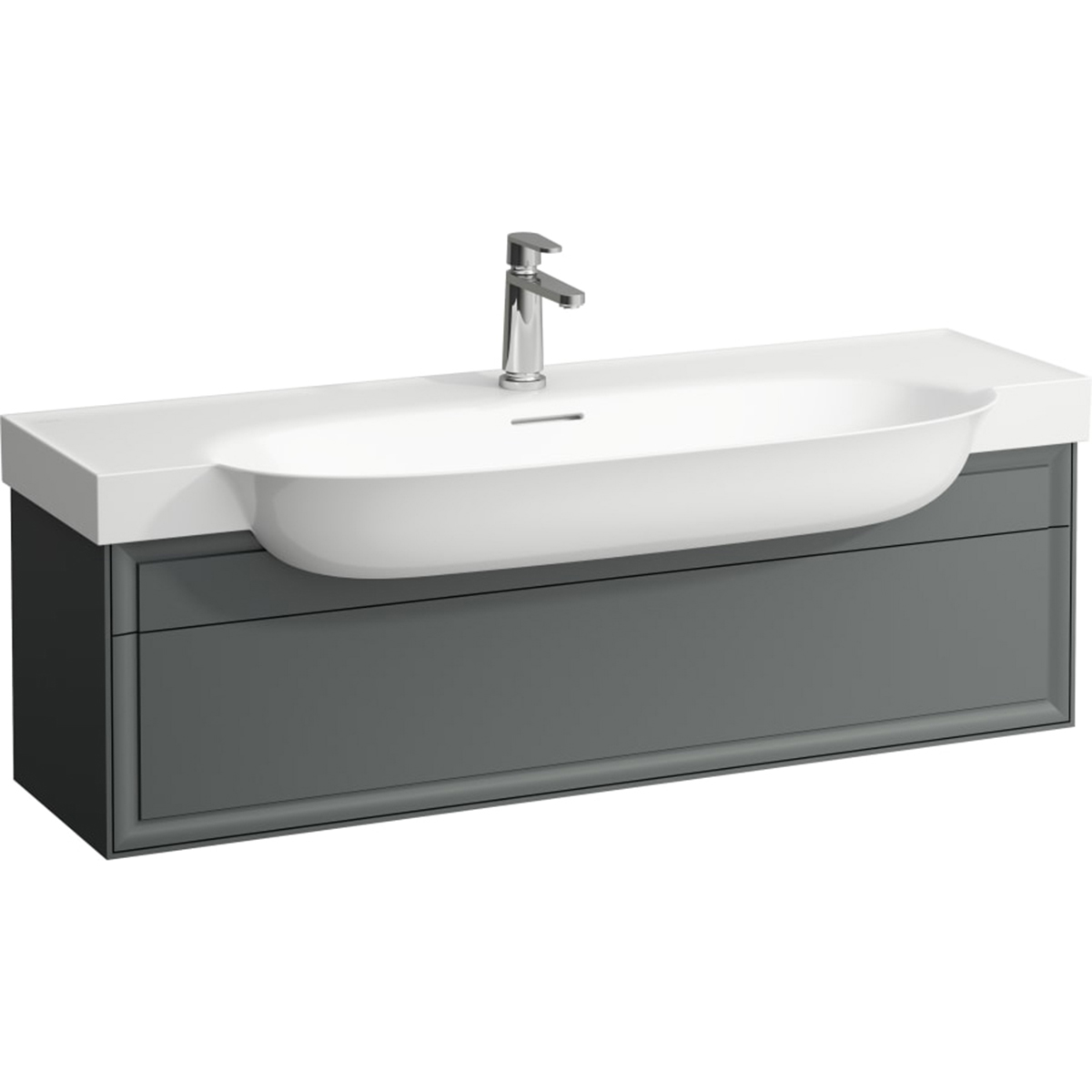 Laufen The New Classic szekrény 117.5x31.6x34.5 cm mosdókagyló alá akasztható szürke H4060510856271