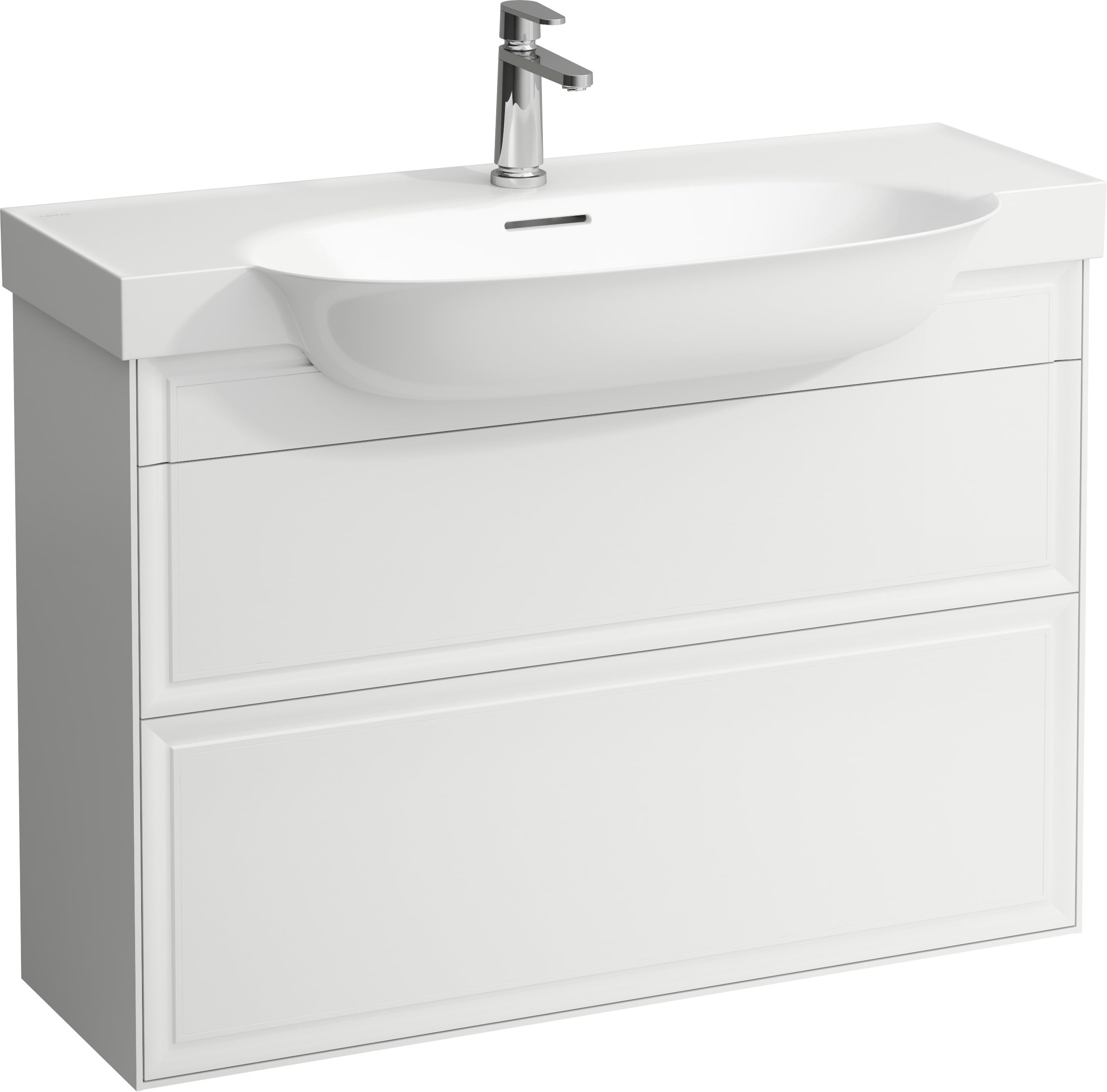 Laufen The New Classic szekrény 97.6x31.6x67.7 cm mosdókagyló alá akasztható fehér H4060920856311