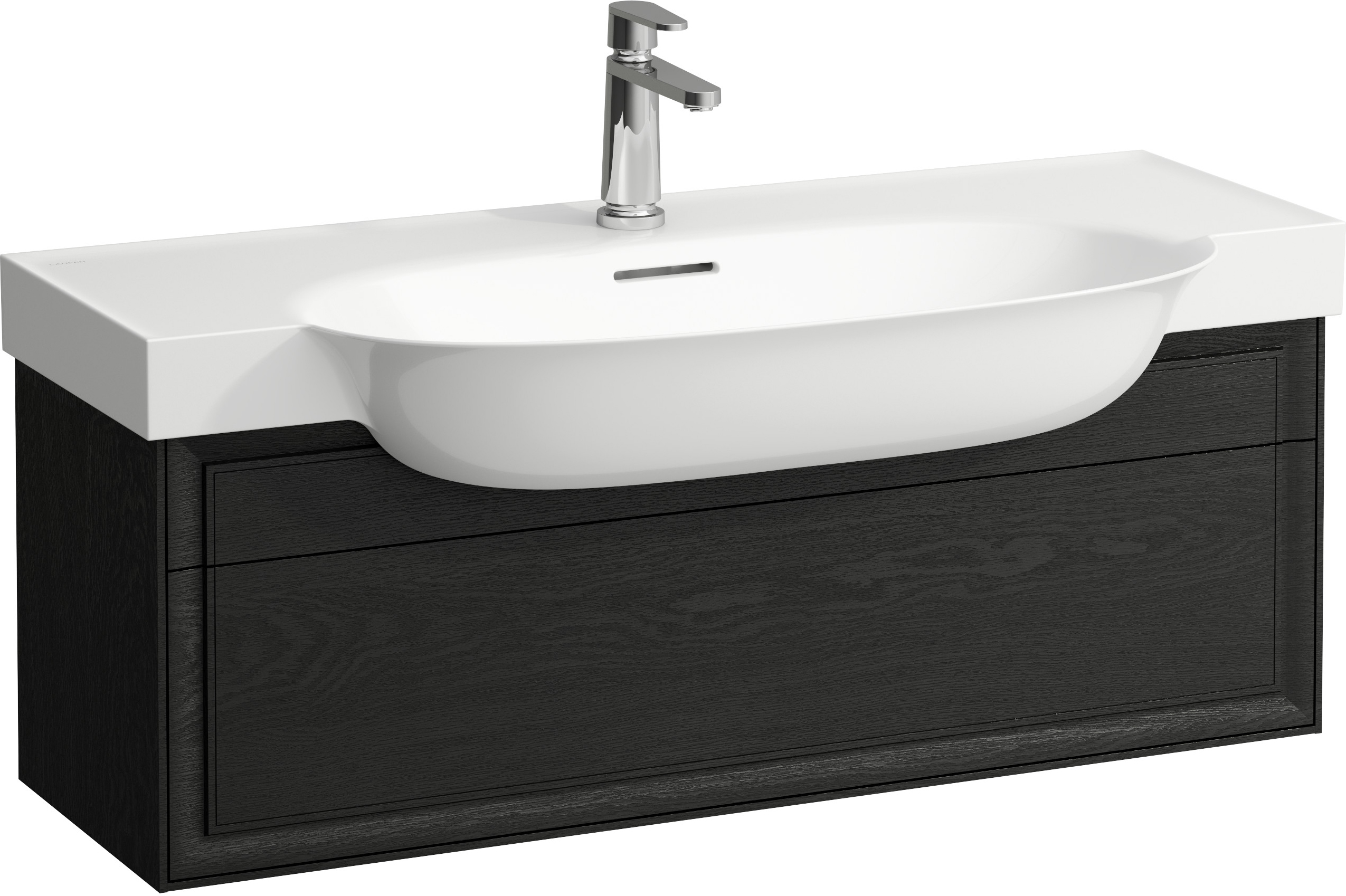 Laufen The New Classic szekrény 97.6x31.6x34.4 cm mosdókagyló alá akasztható fekete-tölgy H4060910856281