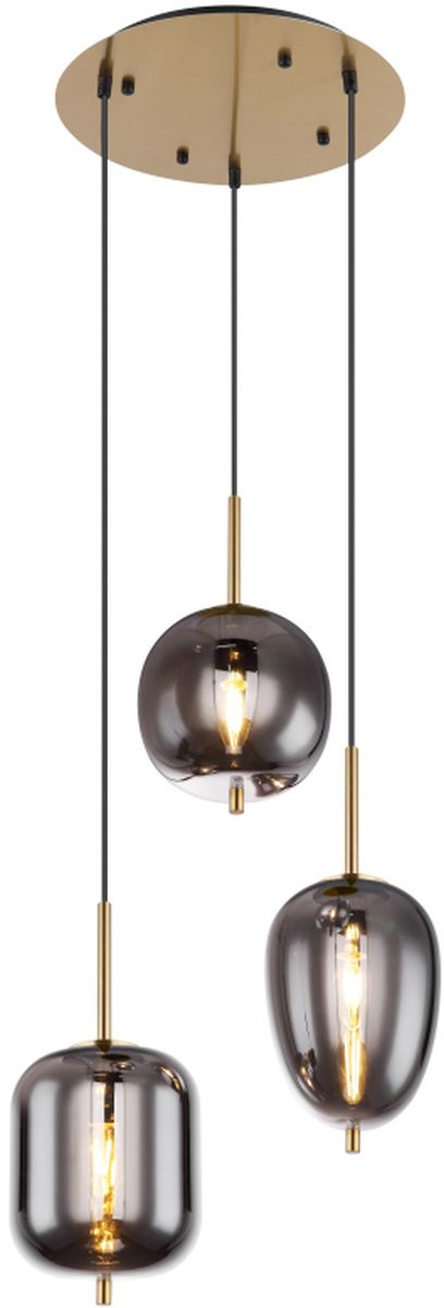 Globo Lighting Blacky I függőlámpa 3x40 W sárgaréz-füst színű 15345-3MM