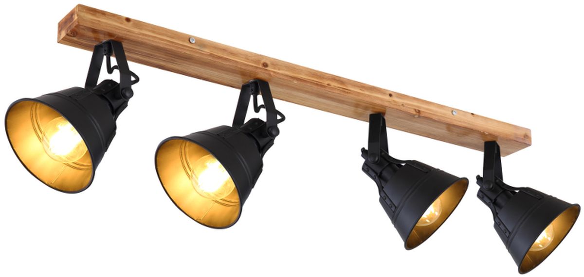 Globo Lighting Günther mennyezeti lámpa 4x60 W fekete-arany-fa 15466S-4