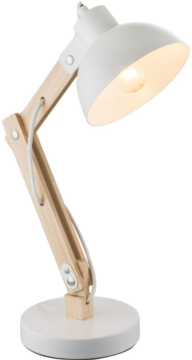 Globo Lighting Tongariro asztali lámpa 1x40 W fehér-fa 21502
