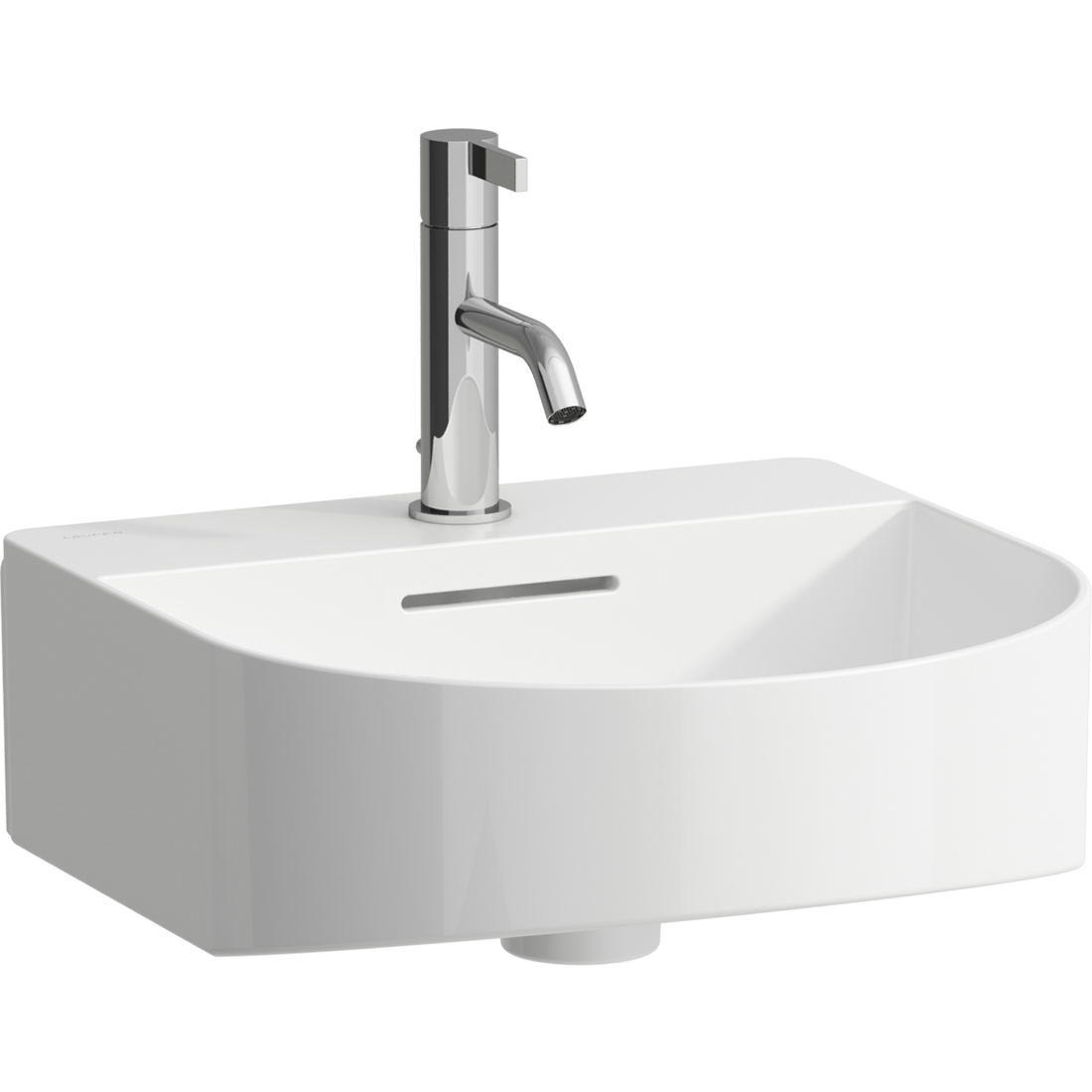 Laufen Sonar mosdótál 42x41 cm félkör alakú klasszikus fehér fényes H8163410001041