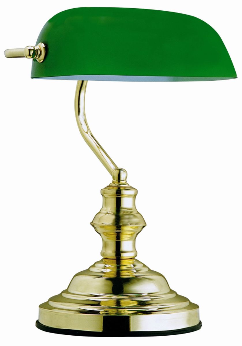 Globo Lighting Antique asztali lámpa 1x60 W sárgaréz-zöld 2491