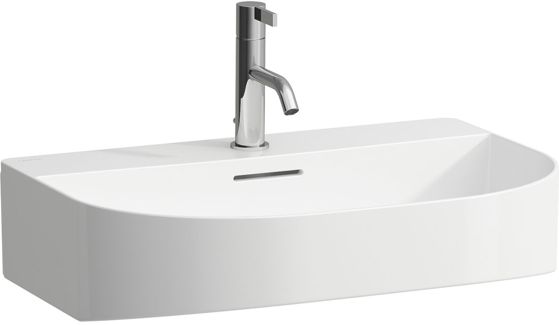 Laufen Sonar mosdótál 60x42 cm félkör alakú klasszikus fehér fényes H8103424001041