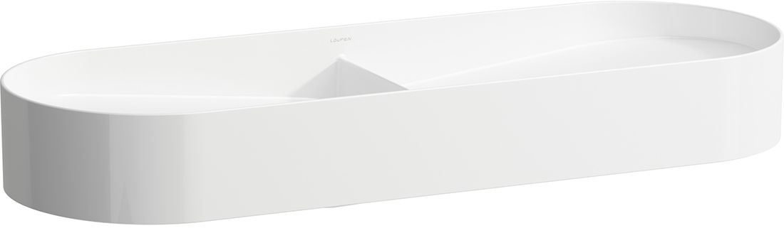 Laufen Sonar mosdótál 100x37 cm félkör alakú mosdótálak-dupla fehér H8123484001121