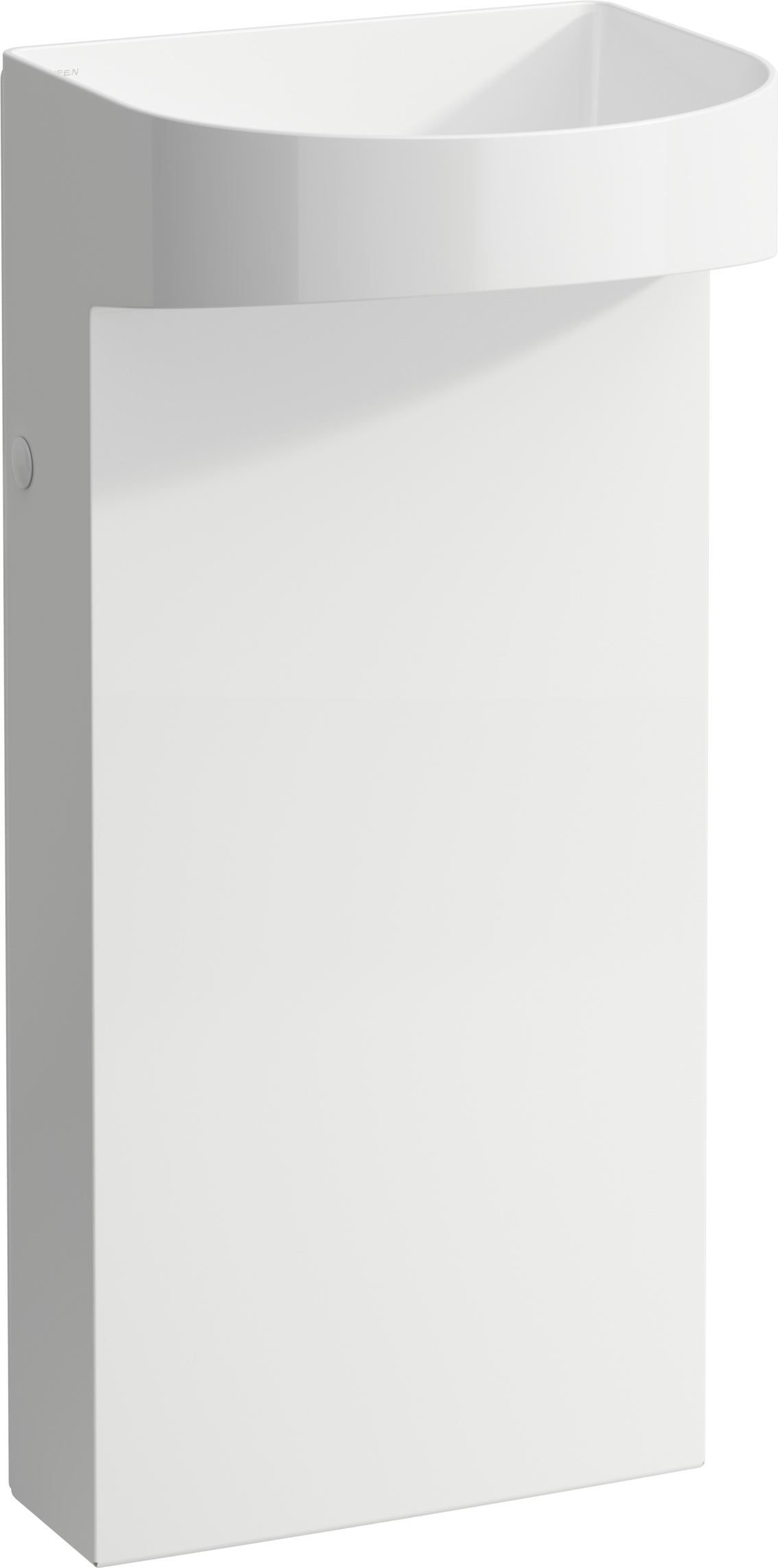 Laufen Sonar szabadonálló mosdó 41x38 cm félkör alakú térben álló fehér matt H8113417571121