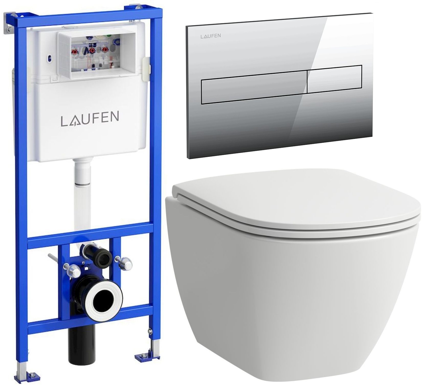 Készlet WC csésze Laufen Lua H8200830000001, beépíthető keret Laufen Lis H8946600000001, H8910830000001, H8956610040001