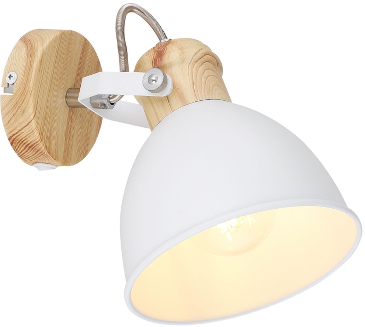 Globo Lighting Wiho oldalfali lámpa 1x40 W fehér-fa 54018-1