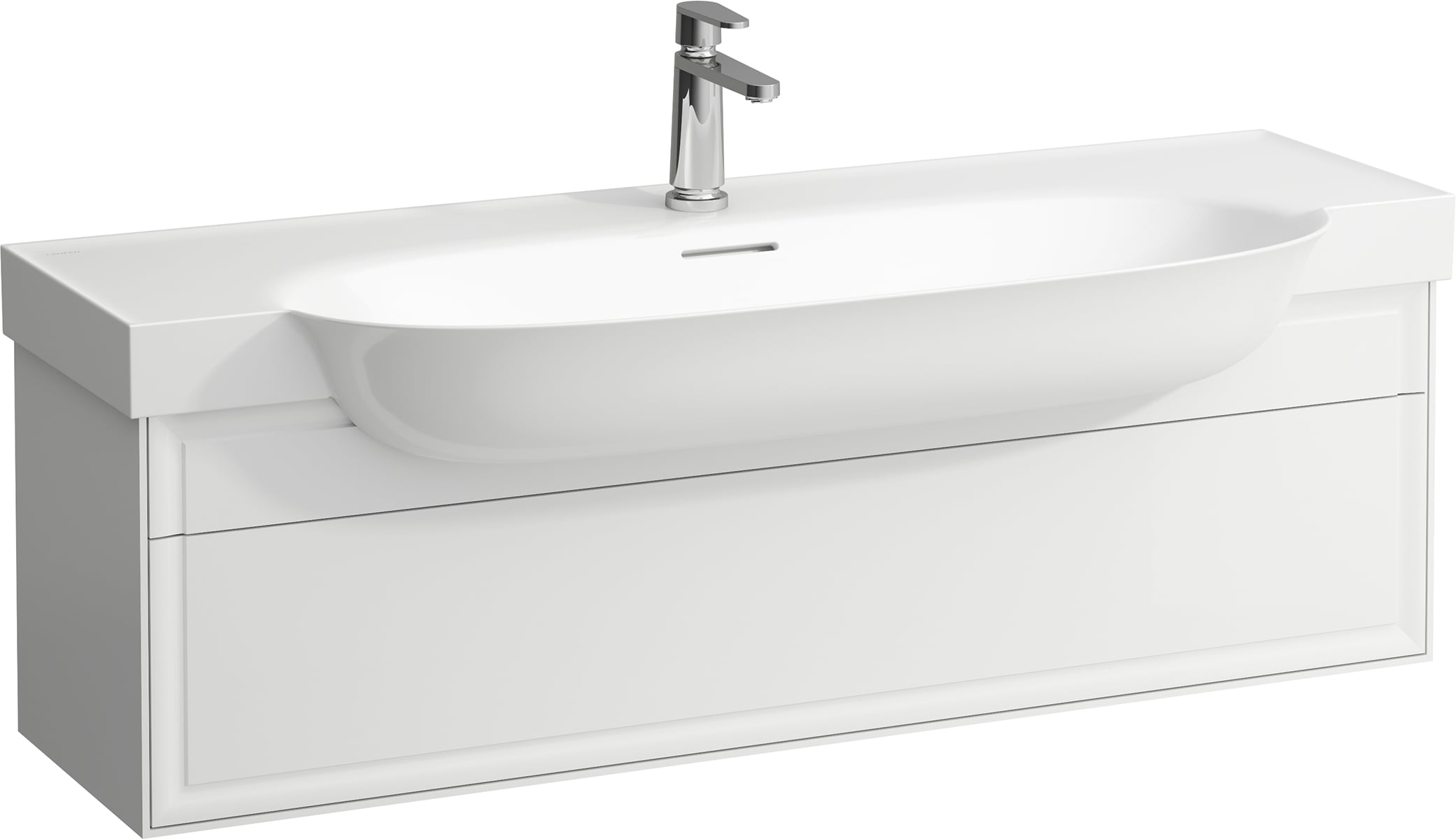 Laufen The New Classic szekrény 117.6x31.6x34.4 cm mosdókagyló alá akasztható fehér H4060510856311