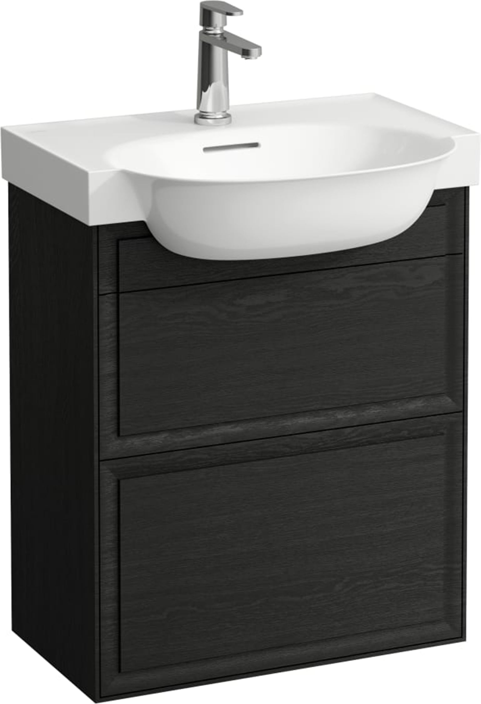 Laufen The New Classic szekrény 57.6x31.6x67.7 cm mosdókagyló alá akasztható fekete-tölgy H4060320856281