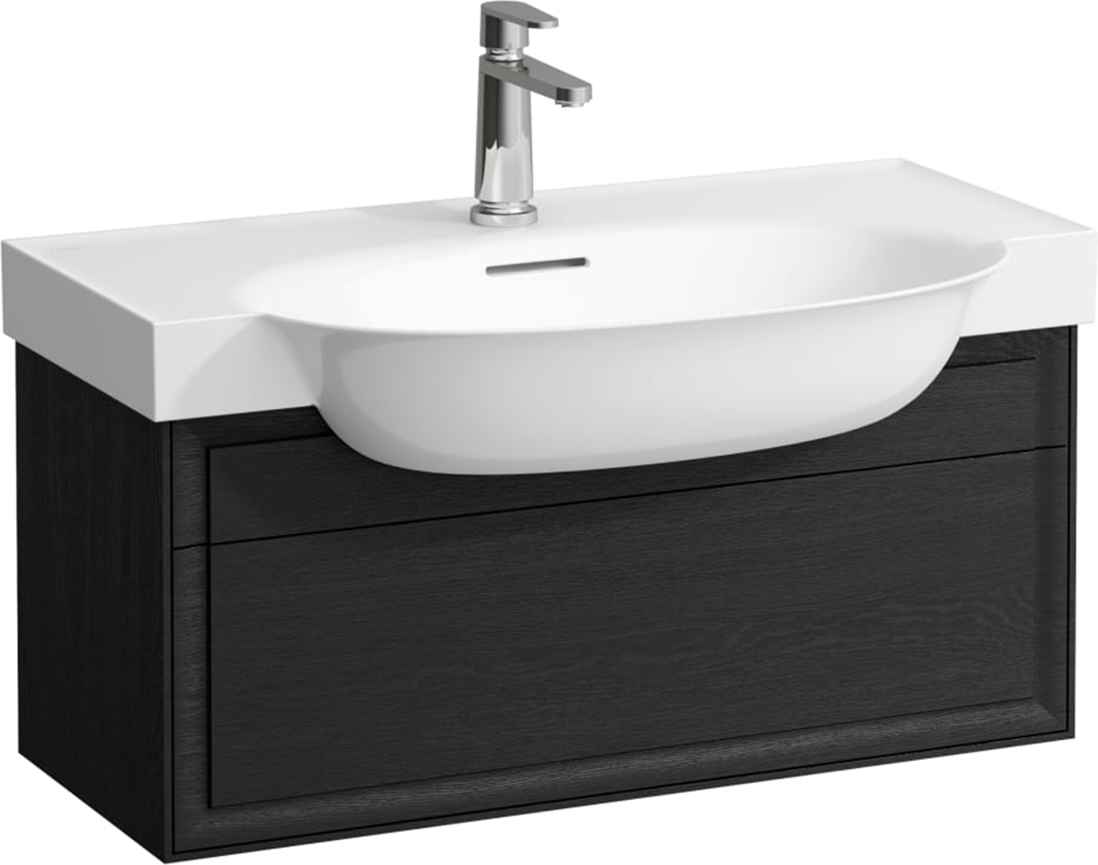 Laufen The New Classic szekrény 77.6x31.6x34.4 cm mosdókagyló alá akasztható fekete-tölgy H4060410856281