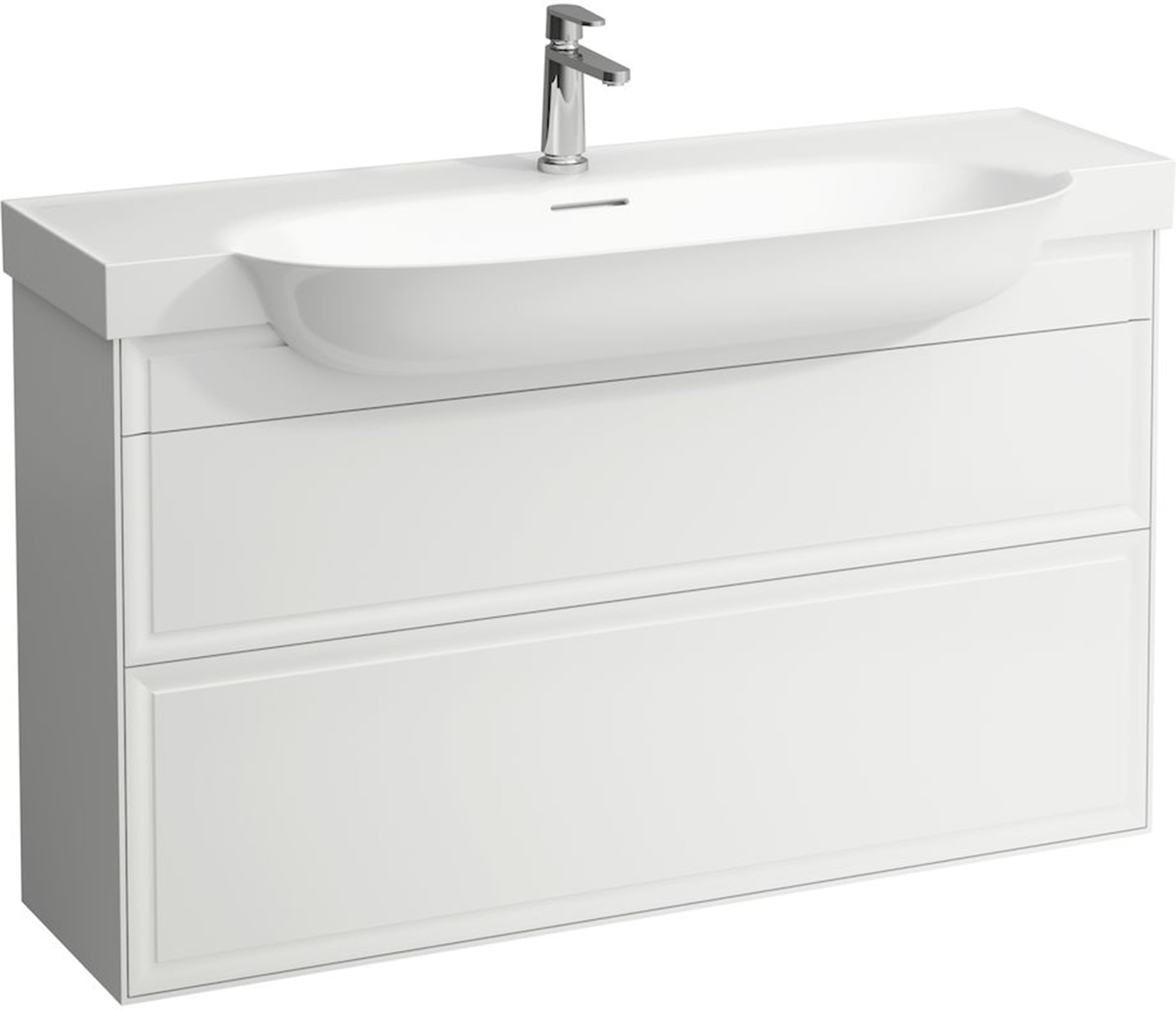 Laufen The New Classic szekrény 117.7x31.6x67.7 cm mosdókagyló alá akasztható fehér H4060520856311
