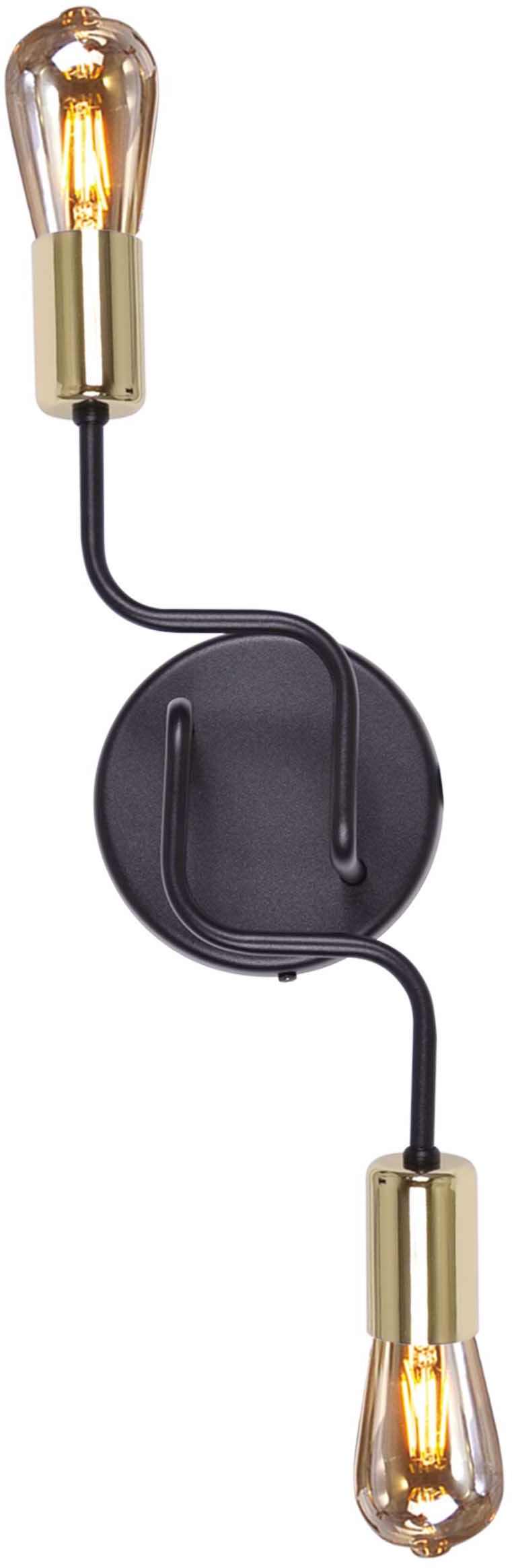 Kaja Kuga oldalfali lámpa 2x60 W fekete-arany K-4945