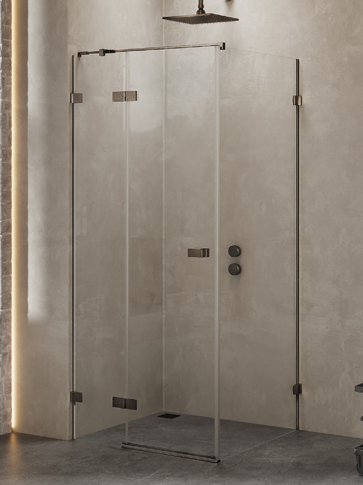 New Trendy Avexa Gunmetal Brushed zuhanykabin 120x90 cm négyszögletes grafit csiszolt/átlátszó üveg EXK-3329