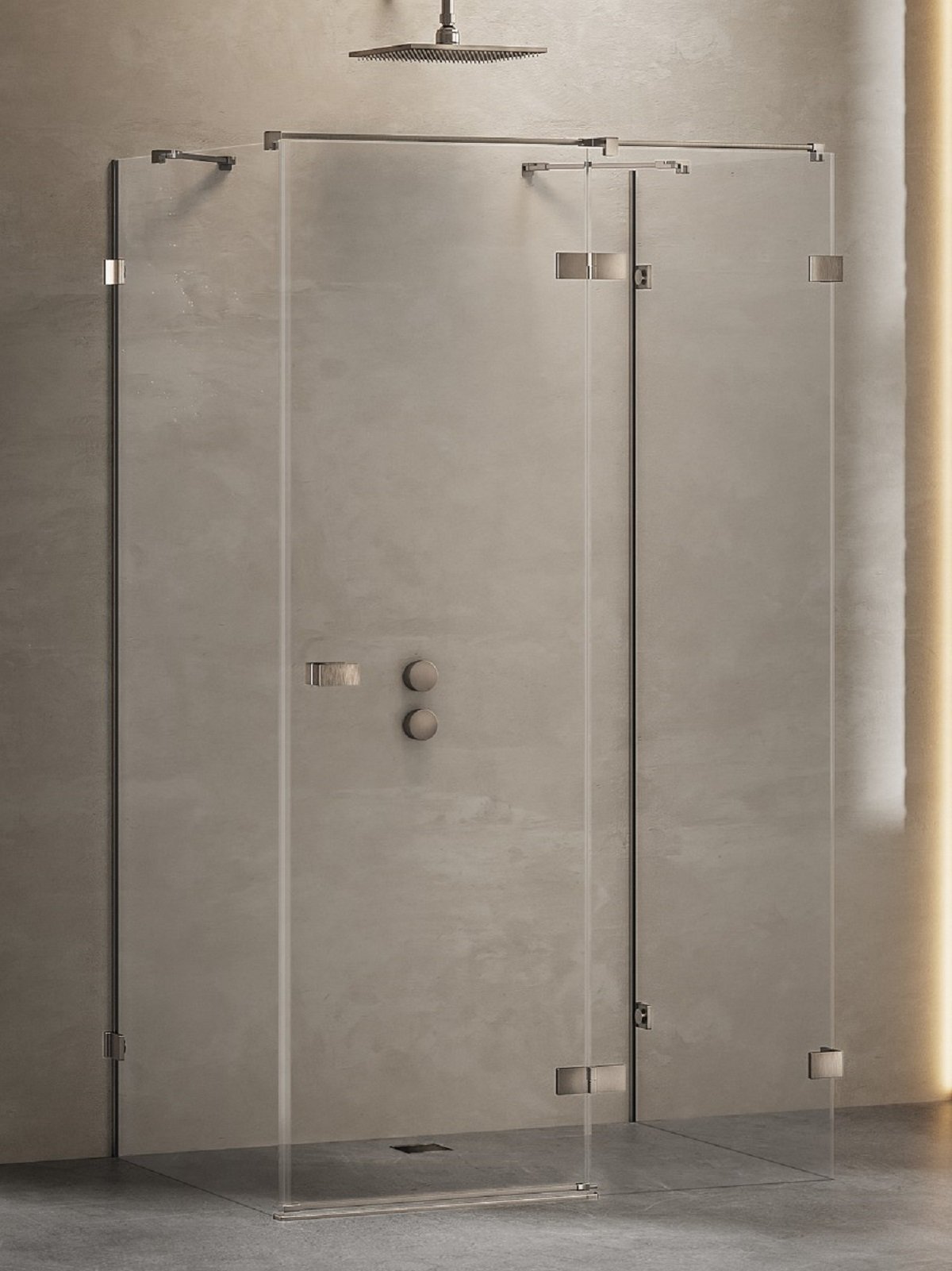 New Trendy Avexa Gunmetal Brushed zuhanykabin 100x90 cm négyszögletes csiszolt/átlátszó üveg EXK-3447