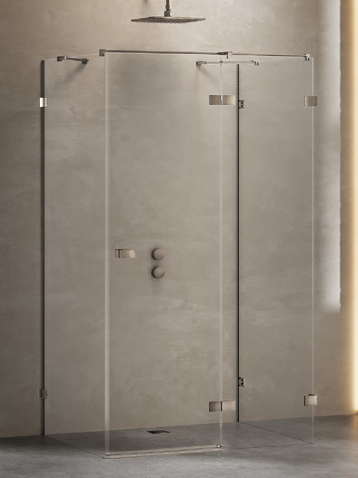 New Trendy Avexa Gunmetal Brushed zuhanykabin 110x70 cm négyszögletes csiszolt/átlátszó üveg EXK-3451