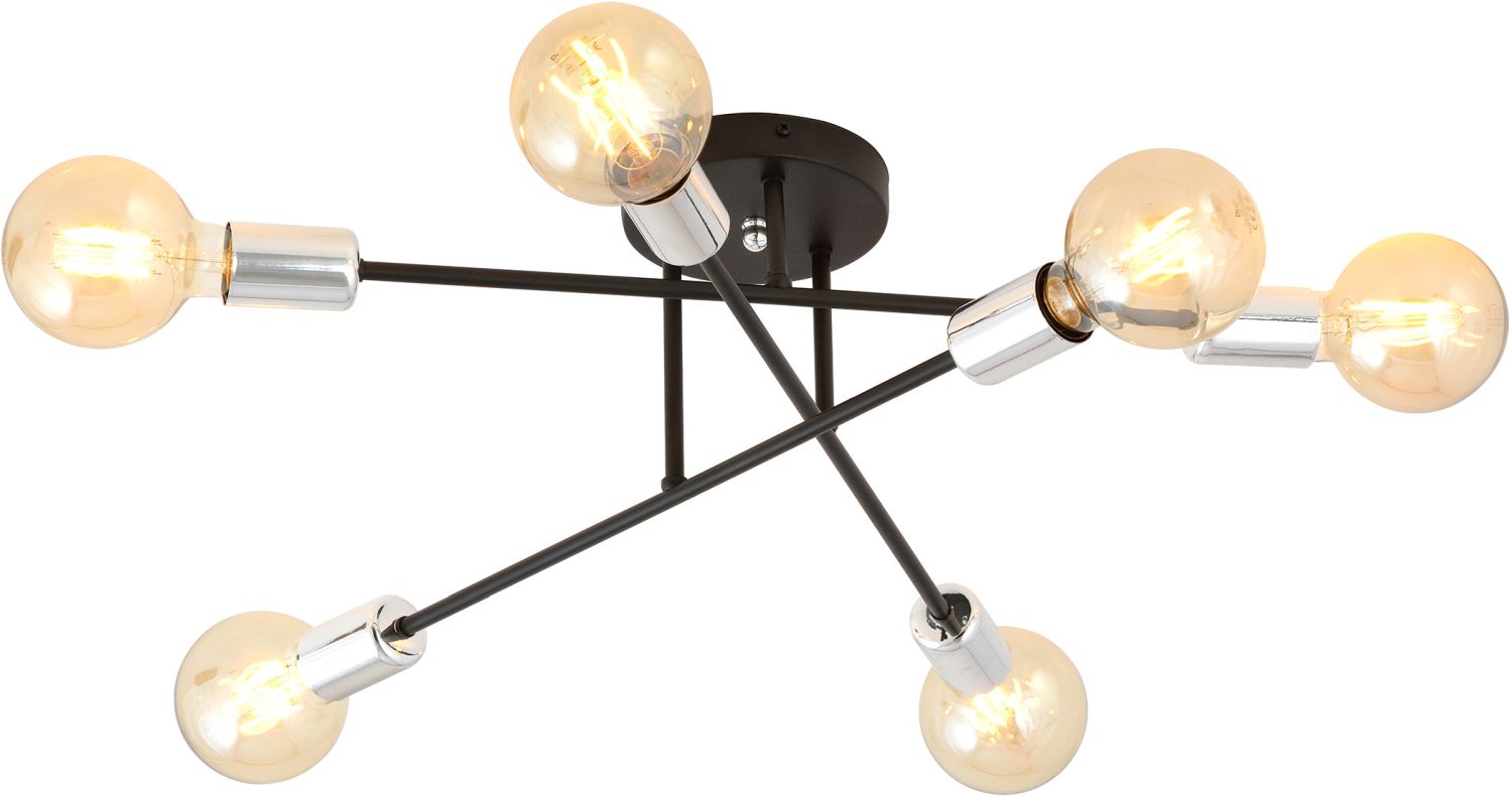 Emibig Veken 6B Silver mennyezeti lámpa 6x15 W fekete-ezüst 1174/6B