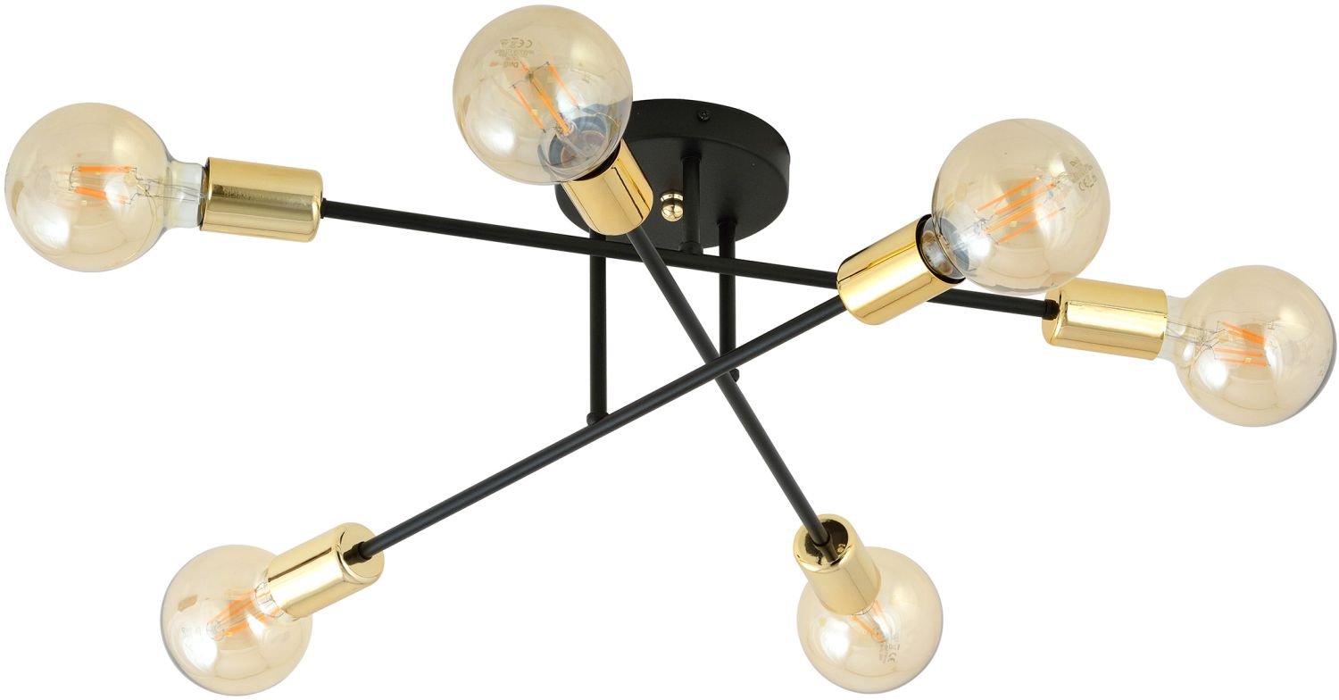 Emibig Veken 6B Gold mennyezeti lámpa 6x15 W fekete-arany 1175/6B