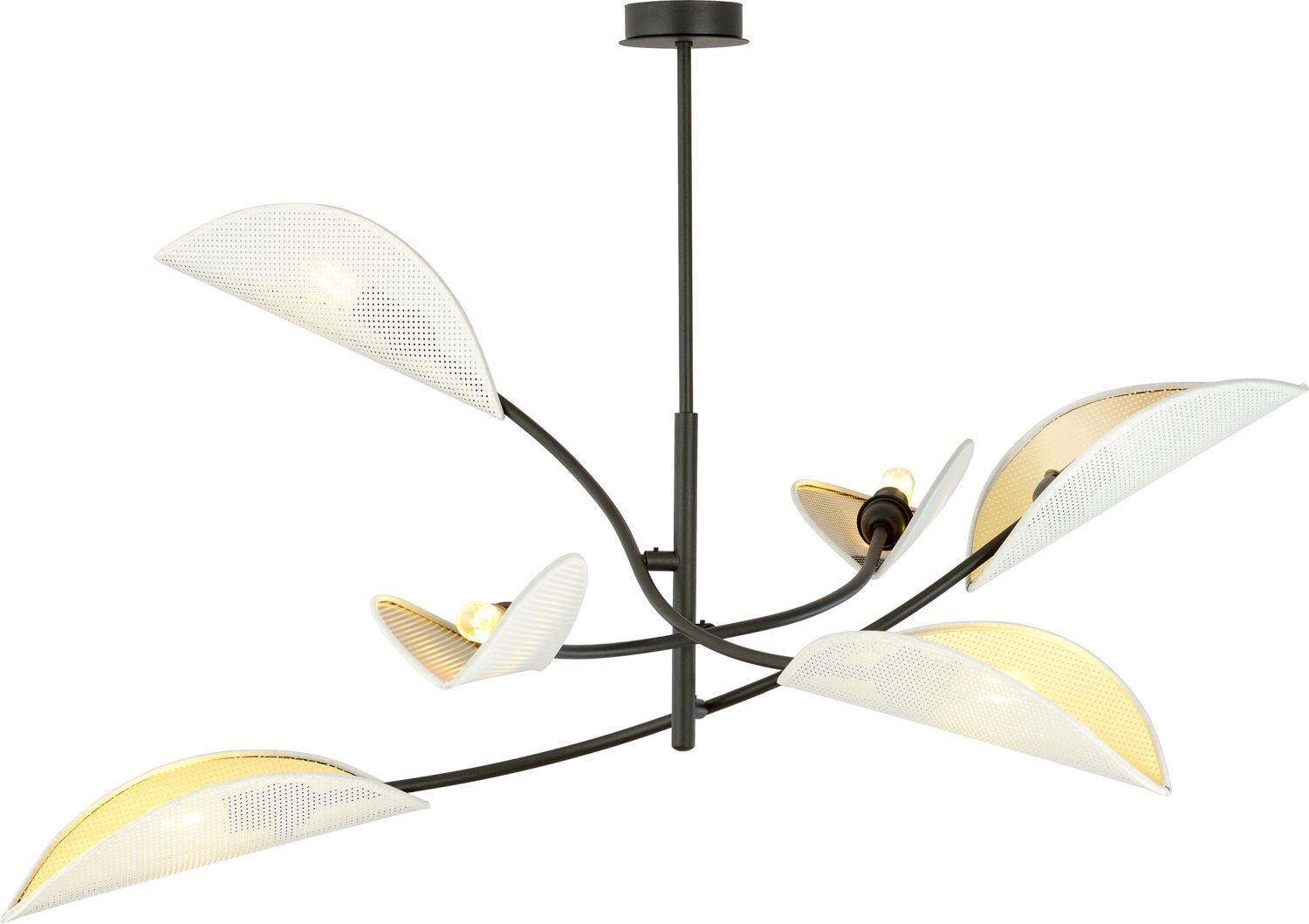 Emibig Lotus mennyezeti lámpa 6x10 W fehér-fekete-arany 1107/6