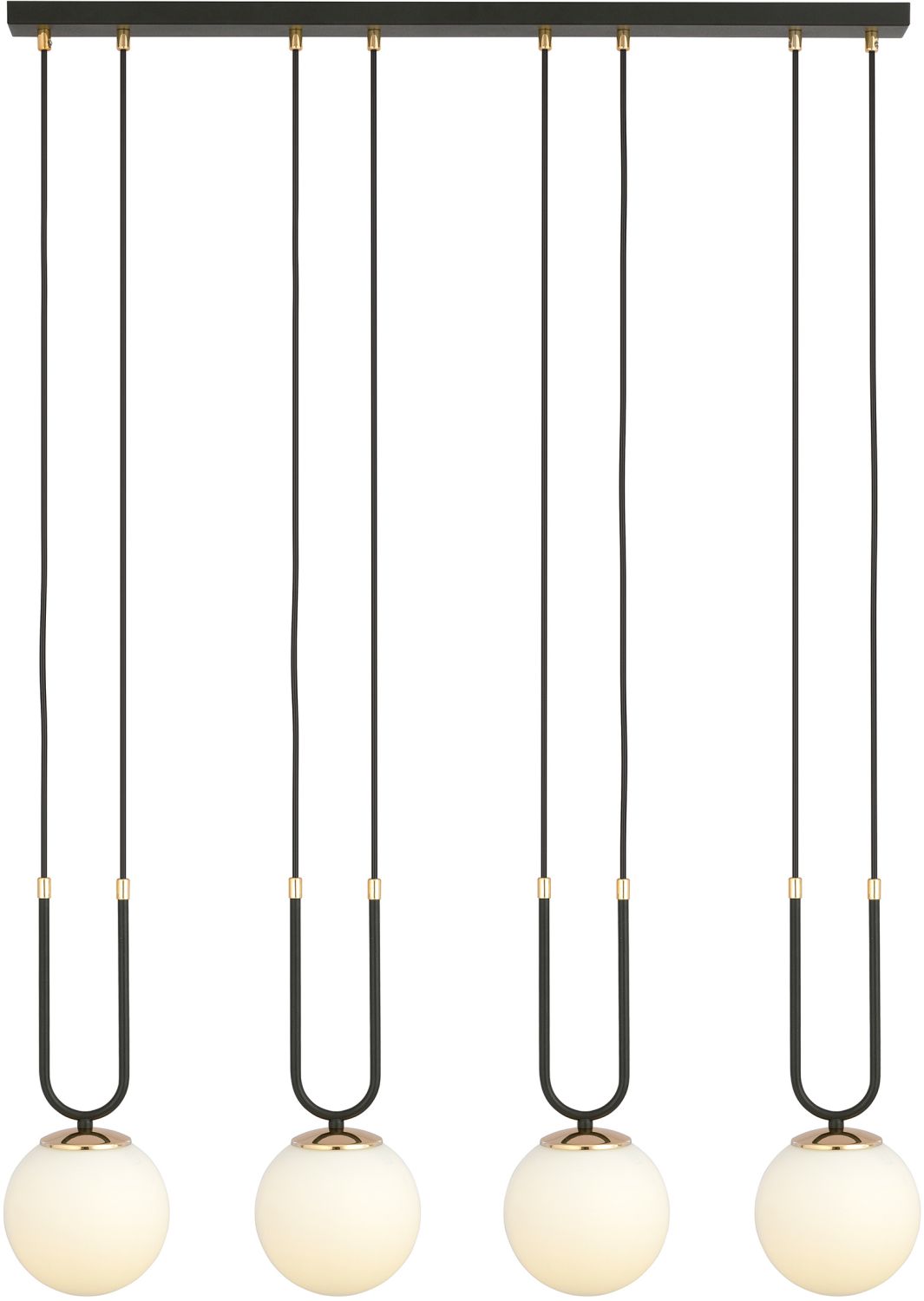 Emibig Glam függőlámpa 4x10 W fekete-opál 1112/4