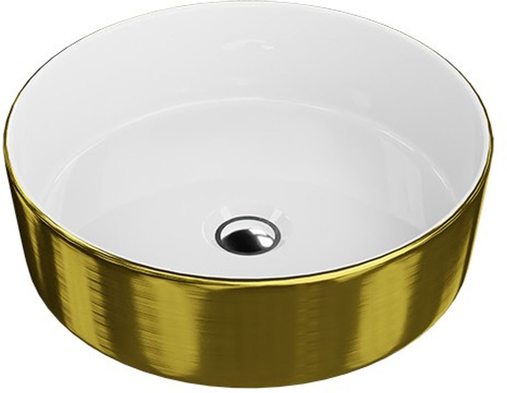 LaVita Merida mosdótál 37x37 cm kerek mosdótálak fehér-arany 5900378325765