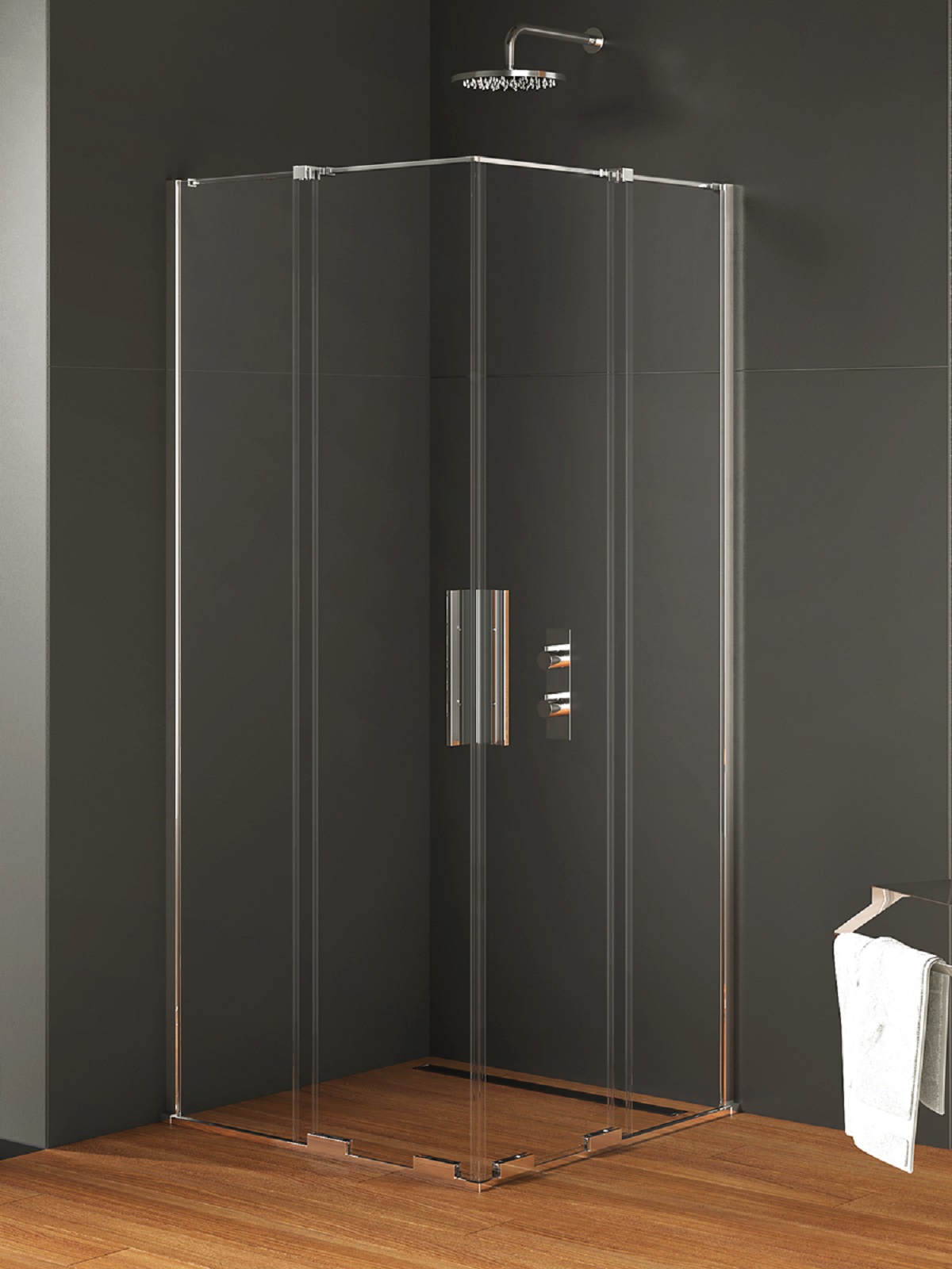 New Trendy Smart zuhanykabin 110x100 cm négyszögletes króm fényes/átlátszó üveg EXK-4065