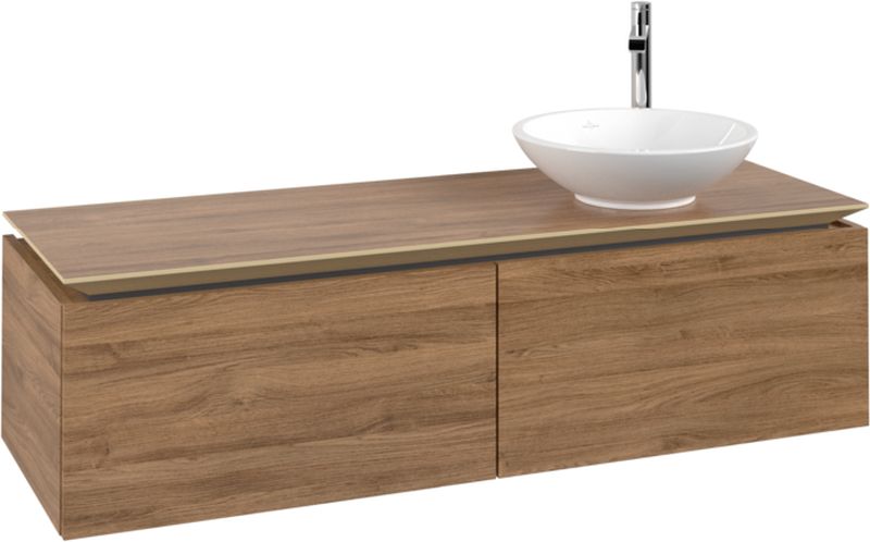 Villeroy & Boch Legato szekrény 140x50x38 cm mosdókagyló alá akasztható tölgy B58900RH