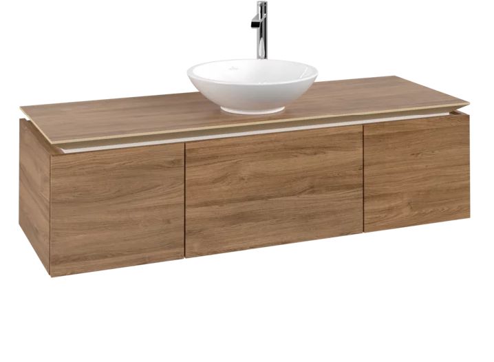 Villeroy & Boch Legato szekrény 140x50x38 cm mosdókagyló alá akasztható tölgy B58500RH