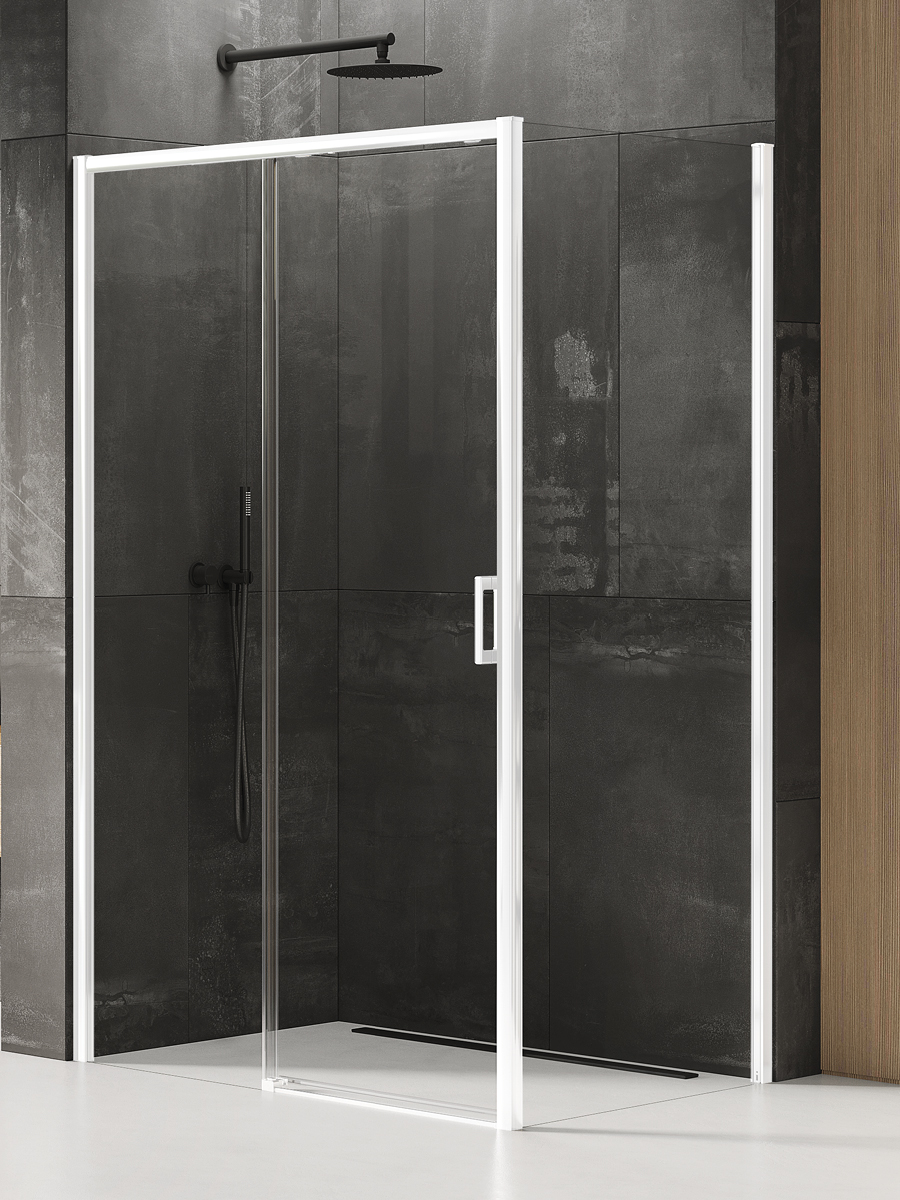New Trendy Prime White zuhanykabin 100x90 cm négyszögletes fehér matt/átlátszó üveg D-0400A/D-0220B