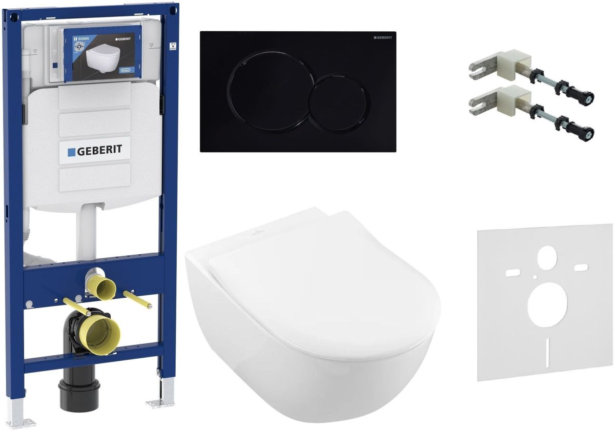 Set combi-Pack készlet deszkával Villeroy & Boch Subway 2.0 5614R2R1, beépíthető keret Geberit Duofix 111.320.00.5, 115.770.DW.5, 111.815.00.1, 156.050.00.1