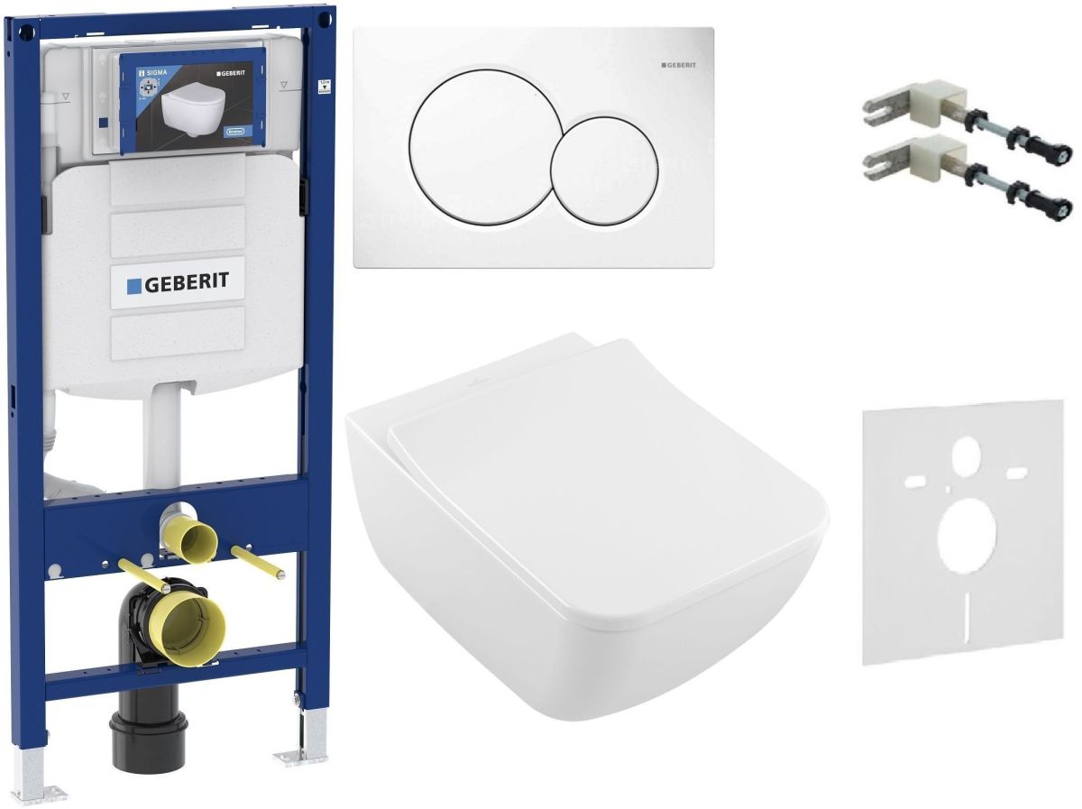 Set combi-Pack készlet deszkával Villeroy & Boch Venticello 4611RSR1, beépíthető keret Geberit Duofix 111.320.00.5, 115.770.11.5, 111.815.00.1, 156.050.00.1