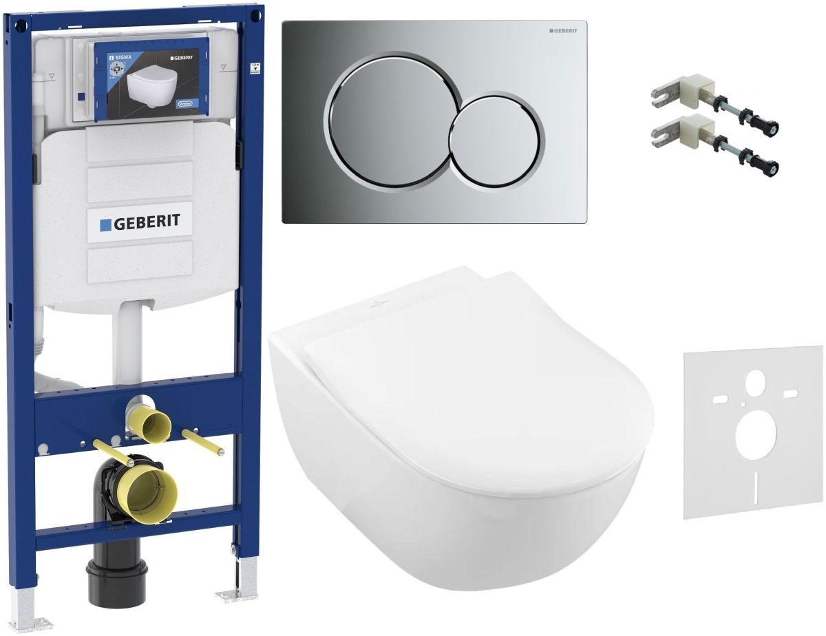 Set combi-Pack készlet deszkával Villeroy & Boch Subway 2.0 5614R2R1, beépíthető keret Geberit Duofix 111.320.00.5, 115.770.21.5, 111.815.00.1, 156.050.00.1