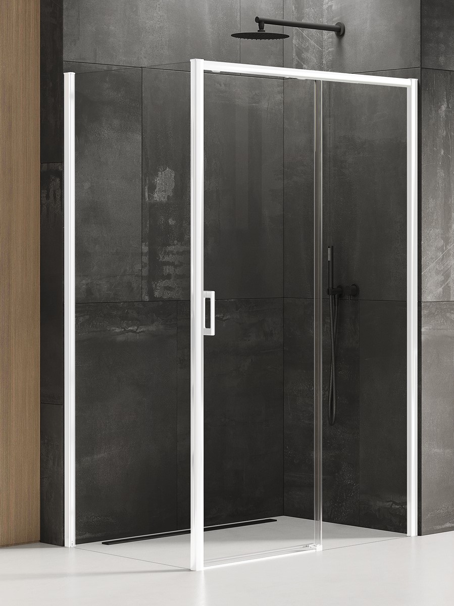 New Trendy Prime White zuhanykabin 140x70 cm négyszögletes fehér matt/átlátszó üveg D-0409A/D-0218B