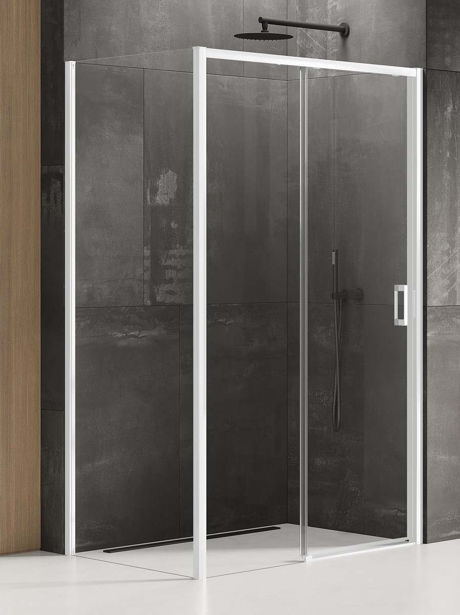 New Trendy Prime White zuhanykabin 110x80 cm négyszögletes fehér matt/átlátszó üveg K-1361