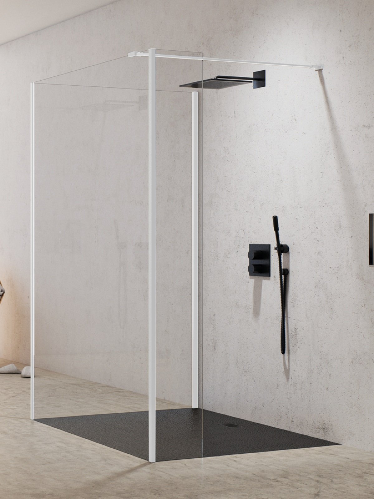 New Trendy New Modus White zuhanykabin fal walk-in 110 cm fehér matt/átlátszó üveg EXK-2258