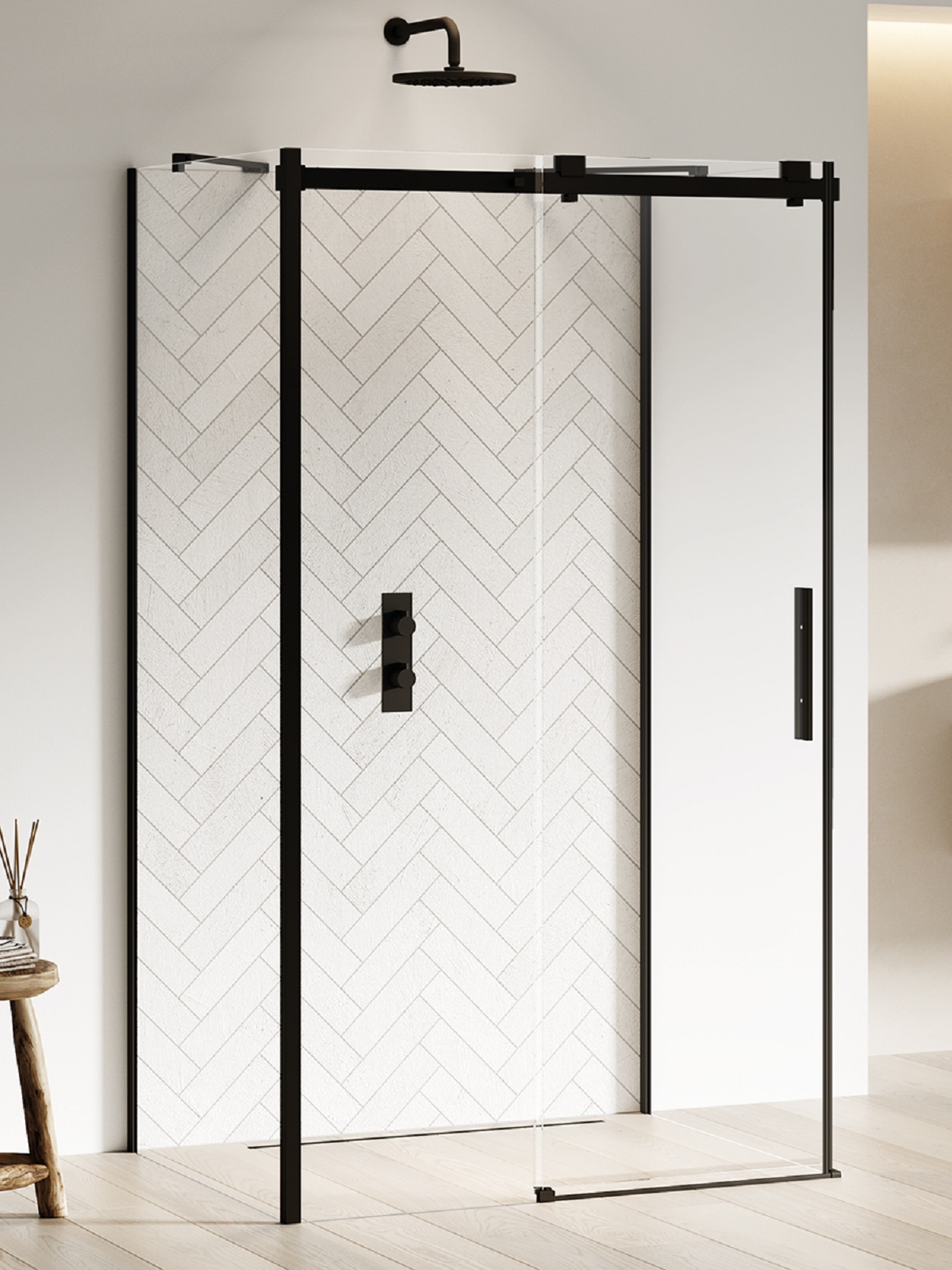New Trendy Softi Black zuhanykabin 100x100 cm négyzet fekete matt/átlátszó üveg EXK-3992