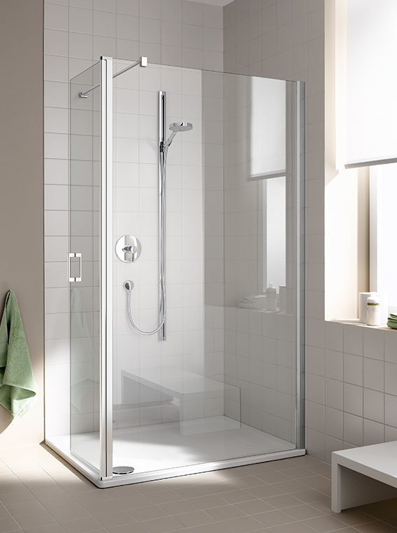 Kermi Cada XS zuhanyfal 90 cm ezüst fényes/átlátszó üveg CKTFR09020VPK
