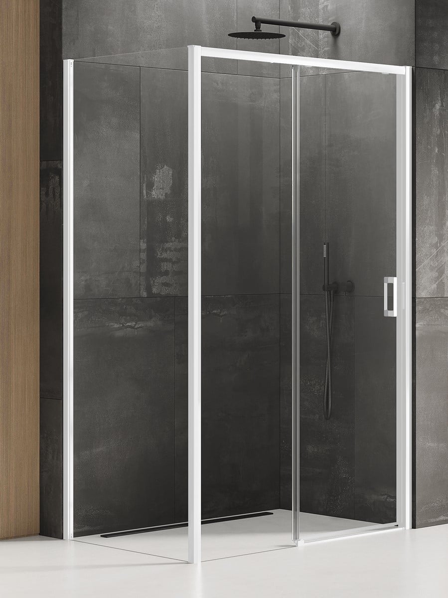 New Trendy Prime White zuhanykabin 160x70 cm négyszögletes fehér matt/átlátszó üveg K-1380